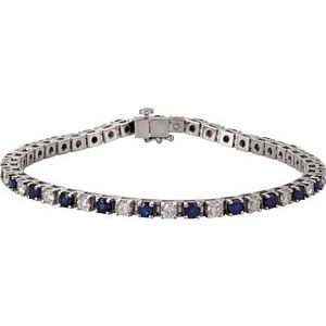 14K White 4 3/4 CTW Diamond Line 7" Bracelet