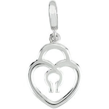 Load image into Gallery viewer, Sterling Silver Petite Heart Lock Charm
