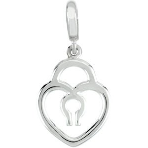 Sterling Silver Petite Heart Lock Charm