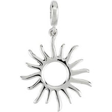 Load image into Gallery viewer, Sterling Silver 28.75x17 mm Petite Sun Charm
