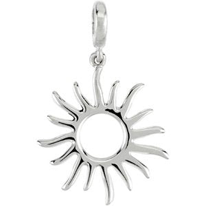 Sterling Silver 28.75x17 mm Petite Sun Charm