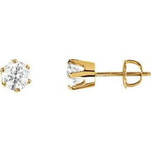 Load image into Gallery viewer, 14K Yellow 4.1 mm Round Cubic Zirconia Earrings
