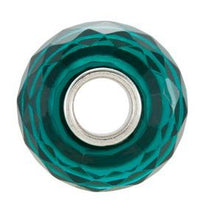 Charger l&#39;image dans la galerie, Sterling Silver 11x15.5 mm Teal Faceted Glass Bead
