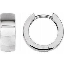 Load image into Gallery viewer, Sterling Silver 14 mm Hinged Hoop Earrings
