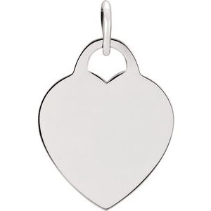 Sterling Silver 26.83x20.51 mm Heart Charm