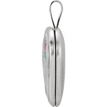 Load image into Gallery viewer, Sterling Silver 15.75 mm Tri-Color Cross &amp; Roses Locket

