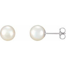Load image into Gallery viewer, 14K White 7-7.5 mm Freshwater Cultured Pearl Earrings
