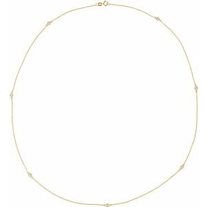 Collier en diamant 14K jaune 1 5/8 CTW 7 stations 24 "