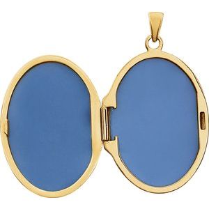 14K Yellow Gold-Plated Sterling Silver Oval Locket