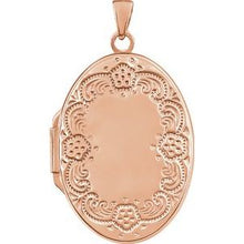 Load image into Gallery viewer, 14K Rose Gold-Plated Sterling Silver Oval Locket
