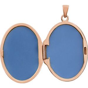 14K Rose Gold-Plated Sterling Silver Oval Locket