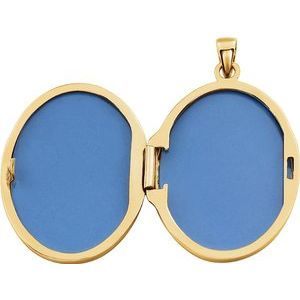 14K Yellow Gold-Plated Sterling Silver Oval Locket
