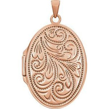 Load image into Gallery viewer, 14K Rose Gold-Plated Sterling Silver Oval Locket
