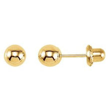 Load image into Gallery viewer, 14K Yellow Ball Stud Piercing Earrings
