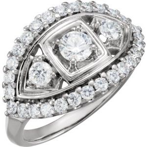 14K Blanc 1 1/3 CTW Diamond Anniversary Band