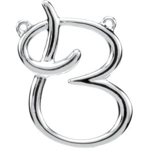 Sterling Silver Script Initial B 16