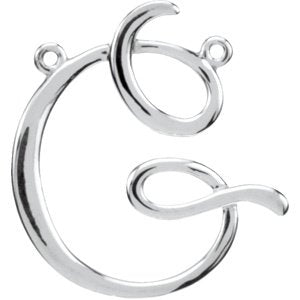 Sterling Silver Script Initial G 16" Necklace