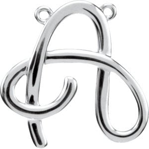 Sterling Silver Script Initial A 16" Necklace