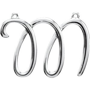 Sterling Silver Script Initial M 16
