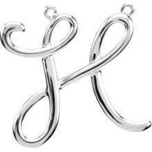 Load image into Gallery viewer, Sterling Silver Script Initial H 16&quot; Necklace
