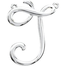 Load image into Gallery viewer, Sterling Silver Script Initial J 16&quot; Necklace
