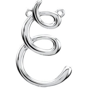 Sterling Silver Script Initial E 16