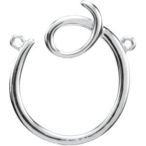 Sterling Silver Script Initial O 16" Necklace