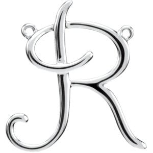 Sterling Silver Script Initial R 16