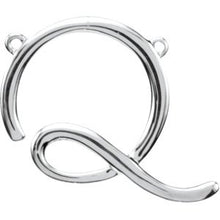 Load image into Gallery viewer, Sterling Silver Script Initial Q 16&quot; Necklace
