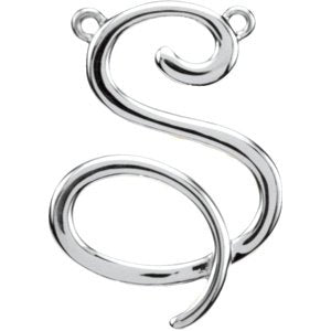 Sterling Silver Script Initial S 16" Necklace