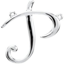 Load image into Gallery viewer, Sterling Silver Script Initial P 16&quot; Necklace
