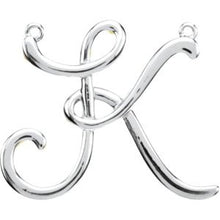 Load image into Gallery viewer, Sterling Silver Script Initial K 16&quot; Necklace
