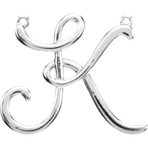Sterling Silver Script Initial K 16