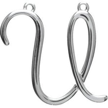 Load image into Gallery viewer, Sterling Silver Script Initial U 16&quot; Necklace
