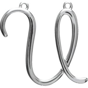 Sterling Silver Script Initial U 16