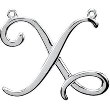 Load image into Gallery viewer, Sterling Silver Script Initial X 16&quot; Necklace
