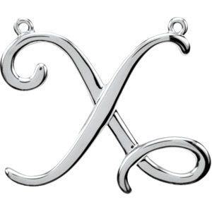 Sterling Silver Script Initial X 16" Necklace