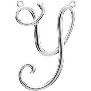 Sterling Silver Script Initial Y 16