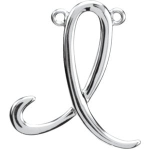 Sterling Silver Script Initial I 16" Necklace