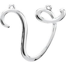 Load image into Gallery viewer, Sterling Silver Script Initial V 16&quot; Necklace
