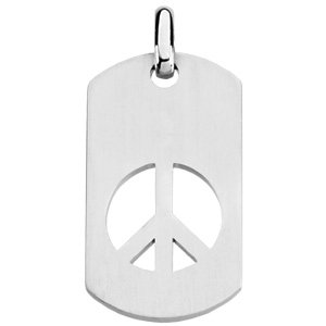 Peace Sign Dog Tag Pendant