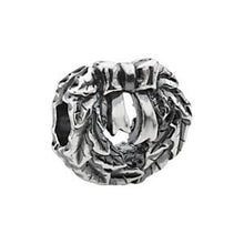 Charger l&#39;image dans la galerie, Sterling Silver 14.25x13.5 mm Christmas Wreath Bead with 4.75 mm Hole ID
