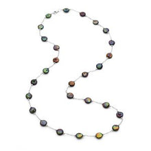 Charger l&#39;image dans la galerie, Sterling Silver Freshwater Cultured Black Coin Pearl 38&quot; Necklace
