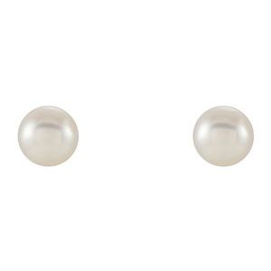 14K Yellow Freshwater Cultured Pearl Earrings