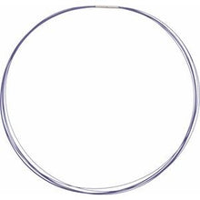 Load image into Gallery viewer, Stainless Steel &amp; 14K White Purple-Coated 7-Strand Cable 18&quot; Chain
