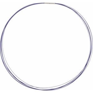 Stainless Steel & 14K White Purple-Coated 7-Strand Cable 18