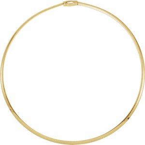 14K Yellow & White 4 mm Two-Tone Reversible Omega 18" Chain