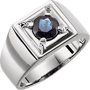 Bague Illusion Saphir Bleu Blanc 14K