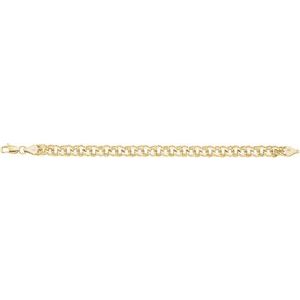 14K Yellow 7 mm Solid Double Link Charm 7.75" Bracelet