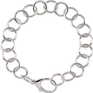 12 mm Sterling Silver Ring Link Chain 